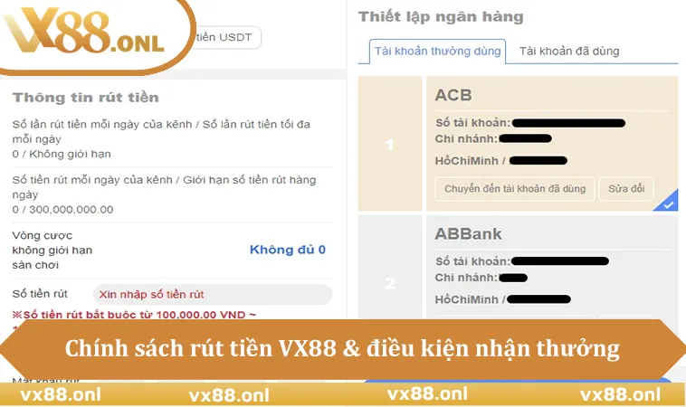 Chính sách rút tiền VX88 bị từ chối và điều kiện nhận thưởng VX88